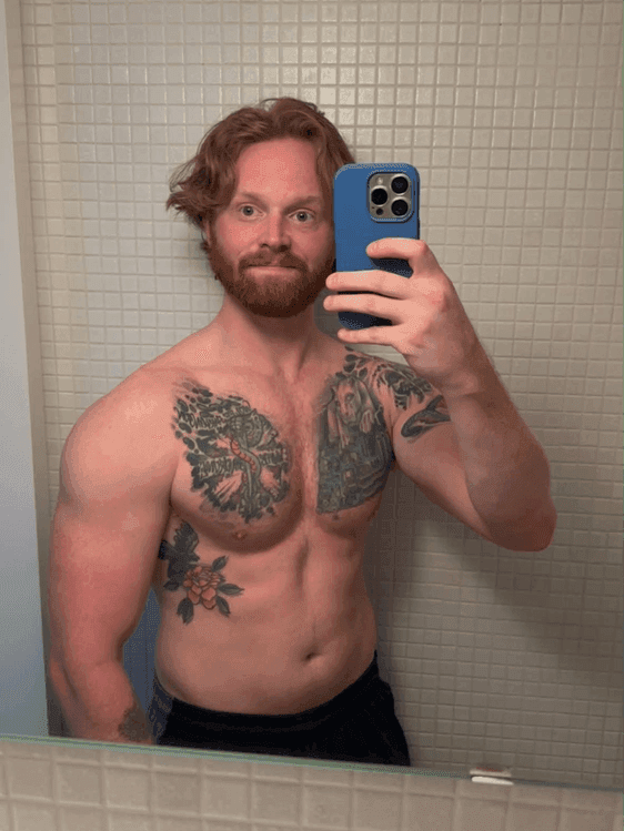Nick after a year of coaching, visibly heavier and more muscular